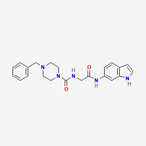 molecular formula C22H25N5O2 B11000414 4-benzyl-N-[2-(1H-indol-6-ylamino)-2-oxoethyl]piperazine-1-carboxamide 