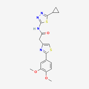 N-[(2E)-5-cyclopropyl-1,3,4-thiadiazol-2(3H)-ylidene]-2-[2-(3,4-dimethoxyphenyl)-1,3-thiazol-4-yl]acetamide