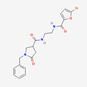 molecular formula C19H20BrN3O4 B11000471 1-benzyl-N-(2-{[(5-bromofuran-2-yl)carbonyl]amino}ethyl)-5-oxopyrrolidine-3-carboxamide 