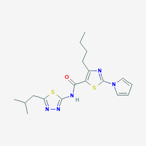 4-butyl-N-[(2Z)-5-(2-methylpropyl)-1,3,4-thiadiazol-2(3H)-ylidene]-2-(1H-pyrrol-1-yl)-1,3-thiazole-5-carboxamide