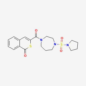 molecular formula C19H23N3O4S2 B11000501 3-{[4-(1-Pyrrolidinylsulfonyl)-1,4-diazepan-1-YL]carbonyl}-1H-isothiochromen-1-one 