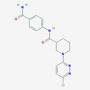 molecular formula C17H18ClN5O2 B11000502 N-(4-carbamoylphenyl)-1-(6-chloropyridazin-3-yl)piperidine-3-carboxamide 