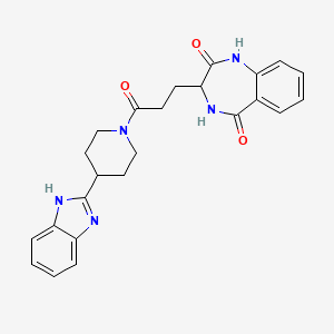 molecular formula C24H25N5O3 B11000511 3-{3-[4-(1H-benzimidazol-2-yl)piperidin-1-yl]-3-oxopropyl}-3,4-dihydro-1H-1,4-benzodiazepine-2,5-dione 