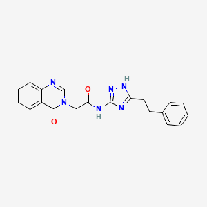 molecular formula C20H18N6O2 B11000519 2-(4-oxoquinazolin-3(4H)-yl)-N-[3-(2-phenylethyl)-1H-1,2,4-triazol-5-yl]acetamide 