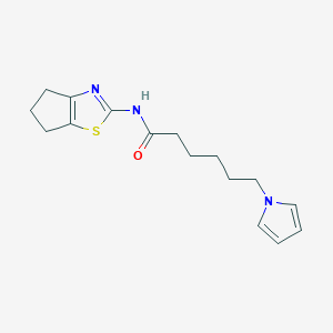 N-(5,6-dihydro-4H-cyclopenta[d][1,3]thiazol-2-yl)-6-(1H-pyrrol-1-yl)hexanamide