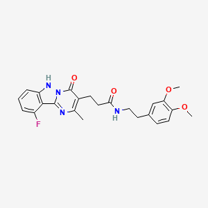 N-[2-(3,4-dimethoxyphenyl)ethyl]-3-(10-fluoro-2-methyl-4-oxo-1,4-dihydropyrimido[1,2-b]indazol-3-yl)propanamide