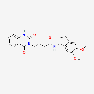 N-(5,6-dimethoxy-2,3-dihydro-1H-inden-1-yl)-4-(2-hydroxy-4-oxoquinazolin-3(4H)-yl)butanamide