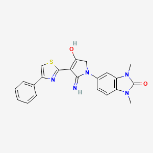 5-[3-hydroxy-5-imino-4-(4-phenyl-1,3-thiazol-2-yl)-2H-pyrrol-1-yl]-1,3-dimethylbenzimidazol-2-one