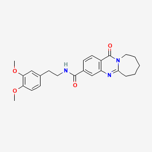 molecular formula C24H27N3O4 B11000621 N-[2-(3,4-dimethoxyphenyl)ethyl]-12-oxo-6,7,8,9,10,12-hexahydroazepino[2,1-b]quinazoline-3-carboxamide 