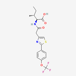 molecular formula C18H19F3N2O4S B11000622 N-({2-[4-(trifluoromethoxy)phenyl]-1,3-thiazol-4-yl}acetyl)-L-isoleucine 