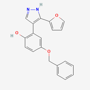 molecular formula C20H16N2O3 B11000632 4-(benzyloxy)-2-[3-(2-furyl)-1H-pyrazol-4-yl]phenol 