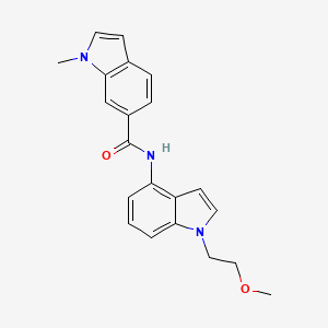 molecular formula C21H21N3O2 B11000646 N-[1-(2-methoxyethyl)-1H-indol-4-yl]-1-methyl-1H-indole-6-carboxamide 