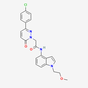 molecular formula C23H21ClN4O3 B11000655 2-[3-(4-chlorophenyl)-6-oxopyridazin-1(6H)-yl]-N-[1-(2-methoxyethyl)-1H-indol-4-yl]acetamide 