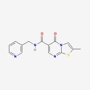 molecular formula C14H12N4O2S B11000659 2-methyl-5-oxo-N-(3-pyridylmethyl)-5H-[1,3]thiazolo[3,2-a]pyrimidine-6-carboxamide 