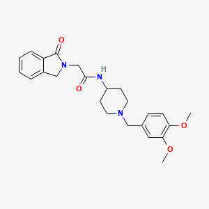 molecular formula C24H29N3O4 B11000718 N-[1-(3,4-Dimethoxybenzyl)-4-piperidyl]-2-(1-oxo-1,3-dihydro-2H-isoindol-2-YL)acetamide 