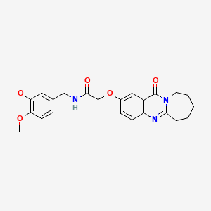 N-(3,4-dimethoxybenzyl)-2-[(12-oxo-6,7,8,9,10,12-hexahydroazepino[2,1-b]quinazolin-2-yl)oxy]acetamide