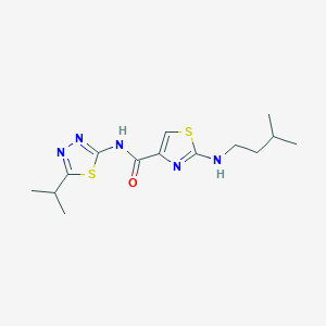 2-[(3-methylbutyl)amino]-N-[(2E)-5-(propan-2-yl)-1,3,4-thiadiazol-2(3H)-ylidene]-1,3-thiazole-4-carboxamide