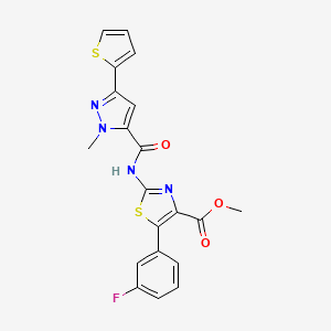 methyl (2Z)-5-(3-fluorophenyl)-2-({[1-methyl-3-(thiophen-2-yl)-1H-pyrazol-5-yl]carbonyl}imino)-2,3-dihydro-1,3-thiazole-4-carboxylate