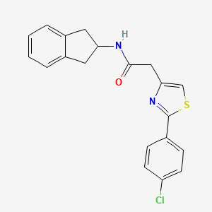 molecular formula C20H17ClN2OS B11000806 2-[2-(4-chlorophenyl)-1,3-thiazol-4-yl]-N-(2,3-dihydro-1H-inden-2-yl)acetamide 