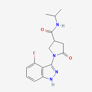 molecular formula C15H17FN4O2 B11000807 1-(4-fluoro-1H-indazol-3-yl)-5-oxo-N-(propan-2-yl)pyrrolidine-3-carboxamide 