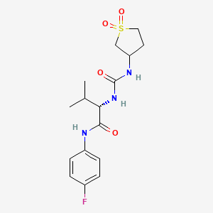 molecular formula C16H22FN3O4S B11000817 N~2~-[(1,1-dioxidotetrahydrothiophen-3-yl)carbamoyl]-N-(4-fluorophenyl)-L-valinamide 