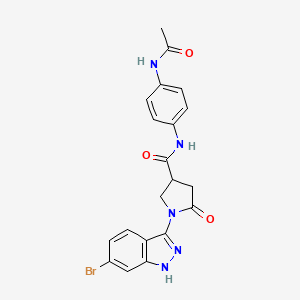 molecular formula C20H18BrN5O3 B11000818 N-[4-(acetylamino)phenyl]-1-(6-bromo-2H-indazol-3-yl)-5-oxopyrrolidine-3-carboxamide 