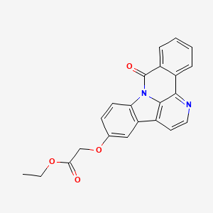 molecular formula C22H16N2O4 B11000837 ethyl [(9-oxo-9H-benzo[c]indolo[3,2,1-ij][1,5]naphthyridin-5-yl)oxy]acetate 