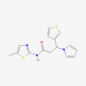 N-(5-methyl-1,3-thiazol-2-yl)-3-(1H-pyrrol-1-yl)-3-(thiophen-3-yl)propanamide