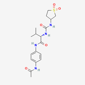 molecular formula C18H26N4O5S B11000864 N-[4-(acetylamino)phenyl]-N~2~-[(1,1-dioxidotetrahydrothiophen-3-yl)carbamoyl]-L-valinamide 