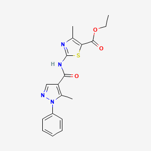 ethyl 4-methyl-2-{[(5-methyl-1-phenyl-1H-pyrazol-4-yl)carbonyl]amino}-1,3-thiazole-5-carboxylate