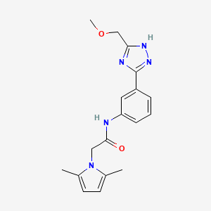 molecular formula C18H21N5O2 B11000885 2-(2,5-dimethyl-1H-pyrrol-1-yl)-N-{3-[5-(methoxymethyl)-1H-1,2,4-triazol-3-yl]phenyl}acetamide 