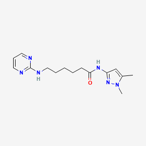 molecular formula C15H22N6O B11000898 N-(1,5-dimethyl-1H-pyrazol-3-yl)-6-(pyrimidin-2-ylamino)hexanamide 