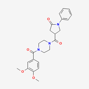 4-({4-[(3,4-Dimethoxyphenyl)carbonyl]piperazin-1-yl}carbonyl)-1-phenylpyrrolidin-2-one