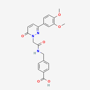 molecular formula C22H21N3O6 B11000950 4-[({[3-(3,4-dimethoxyphenyl)-6-oxopyridazin-1(6H)-yl]acetyl}amino)methyl]benzoic acid 