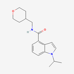 1-(propan-2-yl)-N-(tetrahydro-2H-pyran-4-ylmethyl)-1H-indole-4-carboxamide