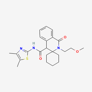 molecular formula C23H29N3O3S B11000959 N-(4,5-dimethylthiazol-2-yl)-2'-(2-methoxyethyl)-1'-oxo-2',4'-dihydro-1'H-spiro[cyclohexane-1,3'-isoquinoline]-4'-carboxamide 