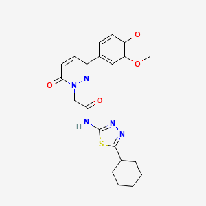 N-[(2E)-5-cyclohexyl-1,3,4-thiadiazol-2(3H)-ylidene]-2-[3-(3,4-dimethoxyphenyl)-6-oxopyridazin-1(6H)-yl]acetamide