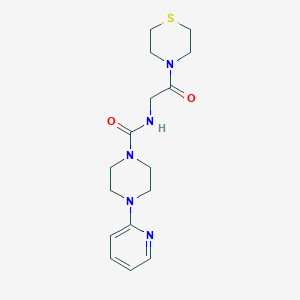 molecular formula C16H23N5O2S B11000966 N-[2-oxo-2-(thiomorpholin-4-yl)ethyl]-4-(pyridin-2-yl)piperazine-1-carboxamide 