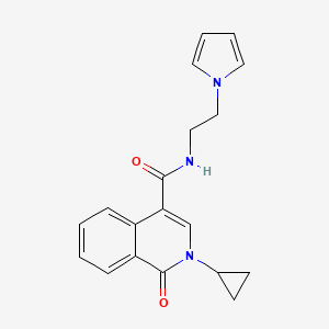 molecular formula C19H19N3O2 B11000969 2-cyclopropyl-1-oxo-N-[2-(1H-pyrrol-1-yl)ethyl]-1,2-dihydroisoquinoline-4-carboxamide 