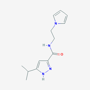 5-(propan-2-yl)-N-[2-(1H-pyrrol-1-yl)ethyl]-1H-pyrazole-3-carboxamide