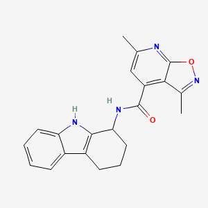 molecular formula C21H20N4O2 B11000989 3,6-dimethyl-N-(2,3,4,9-tetrahydro-1H-carbazol-1-yl)[1,2]oxazolo[5,4-b]pyridine-4-carboxamide 