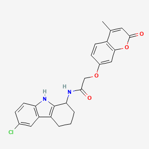 N-(6-chloro-2,3,4,9-tetrahydro-1H-carbazol-1-yl)-2-[(4-methyl-2-oxo-2H-chromen-7-yl)oxy]acetamide