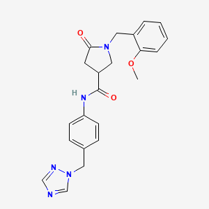 1-(2-methoxybenzyl)-5-oxo-N-[4-(1H-1,2,4-triazol-1-ylmethyl)phenyl]pyrrolidine-3-carboxamide