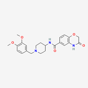 molecular formula C23H27N3O5 B11001017 N-[1-(3,4-dimethoxybenzyl)-4-piperidyl]-3-oxo-3,4-dihydro-2H-1,4-benzoxazine-6-carboxamide 