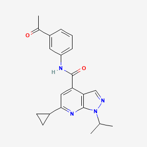 N-(3-acetylphenyl)-6-cyclopropyl-1-(propan-2-yl)-1H-pyrazolo[3,4-b]pyridine-4-carboxamide