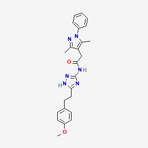 2-(3,5-dimethyl-1-phenyl-1H-pyrazol-4-yl)-N-{3-[2-(4-methoxyphenyl)ethyl]-1H-1,2,4-triazol-5-yl}acetamide