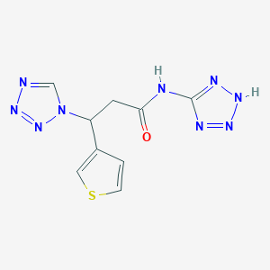 molecular formula C9H9N9OS B11001109 3-(1H-tetrazol-1-yl)-N-(1H-tetrazol-5-yl)-3-(thiophen-3-yl)propanamide 