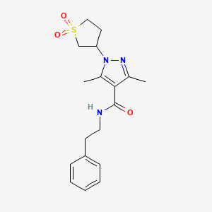 1-(1,1-dioxidotetrahydrothiophen-3-yl)-3,5-dimethyl-N-(2-phenylethyl)-1H-pyrazole-4-carboxamide