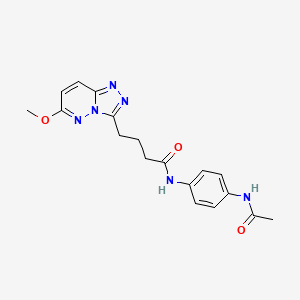 molecular formula C18H20N6O3 B11001122 N-(4-acetamidophenyl)-4-(6-methoxy-[1,2,4]triazolo[4,3-b]pyridazin-3-yl)butanamide 