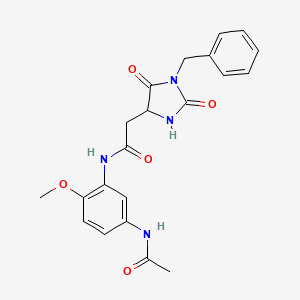 N-(5-acetamido-2-methoxyphenyl)-2-(1-benzyl-2,5-dioxoimidazolidin-4-yl)acetamide